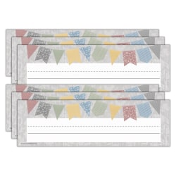 Teacher Created Resources Flat Name Plates, 3-1/2"H x 11-1/2"W x 1/10"D, Classroom Cottage, 36 Name Plates Per Pack, Set Of 6 Packs