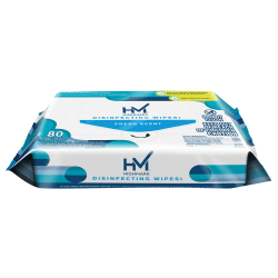 Highmark® Disinfecting Wipes, Fresh Scent, 7" x 8", 80 Wipes Per Flat Pack, 100% Recycled, White