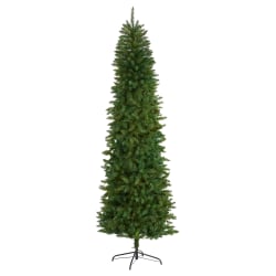 Nearly Natural Mountain Pine 96"H Slim Artificial Christmas Tree With Bendable Branches, 96"H x 32"W x 32"D, Green