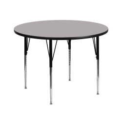 Flash Furniture 42'' Round HP Laminate Activity Table With Standard Height-Adjustable Legs, Gray