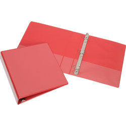 SKILCRAFT® Round-Ring View Binder, 1" Round Rings, 63% Recycled, Red