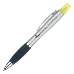 SKILCRAFT® Rite-N-Lite Deluxe Twist And Flip Highlighters/Pens, Chisel Tip/Medium Point, Yellow Ink/Black Ink, Pack Of 2 (AbilityOne 7520-01-620-5405)