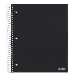 Office Depot® Brand Stellar Poly Notebook, 8-1/2" x 11", 3 Subject, College Ruled, 150 Sheets, Black
