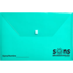 SONS System Envelopes, 11" x 11", Velcro Closure, Green