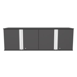 Inval Ordnung 56"W Wall-Mounted Garage Storage Cabinet, Gray/Aluminum