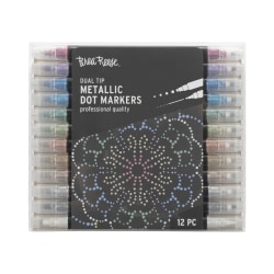 Brea Reese Dual-Tip Dot Markers, Pack Of 12 Markers, Twin Tip, Metallic Ink
