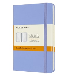 Moleskine Classic Hard Cover Notebook, 3.5" X 5/5", Ruled, 192 Pages, Hydrangea Blue