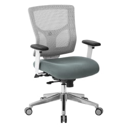 Office Star™ ProGrid Mesh Mid-Back Chair, White/Gray