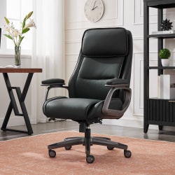 Serta® SmartLayers™ Mosby Ergonomic Vegan Leather High-Back Executive Office Chair, Black/Dark Gray