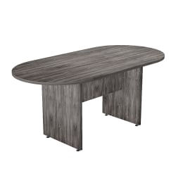 IVA ProSeries Race Track Oval Conference Table, 71" W x 35" D x 29-1/2" H, Smoke Oak