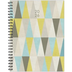 2026 Willow Creek Press Softcover Weekly/Monthly Planner, 6-1/2" x 8-1/2", Geometric Gray, January To December, 56660