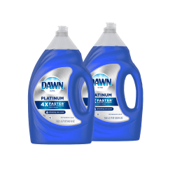 Dawn® Platinum Dishwashing Liquid Dish Soap, Refreshing Rain, 54.8 Oz, Blue, Pack Of 2 Bottles