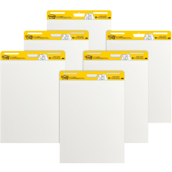 Post-it® Super Sticky Easel Pads, 25&quot; x 30&quot;, 6 Pads, 30 Sheets/Pad, Back to School Supplies for Classrooms, White