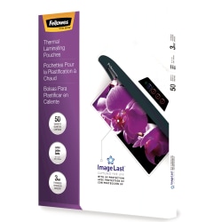 Fellowes® ImageLast Thermal Laminating Pouches, UV Protection, 9&quot; x 11 1/2&quot;, 3 Mil, Glossy, Pack Of 50