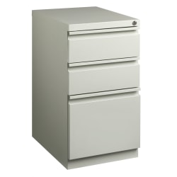 Workpro 20 D Vertical 3 Drawer Mobile Pedestal File Cabinet Metal Light Gray Office Depot