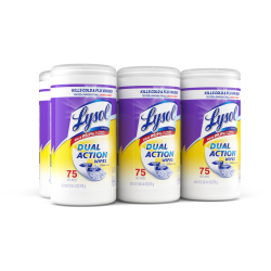 LYSOL® Dual Action Wipes - 75 ct., Carton of 6