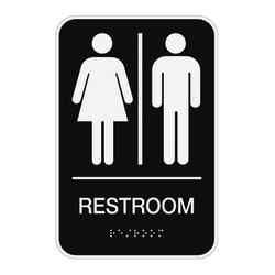 Cosco Ada Menswomensunisex Restroom Sign 6 X 9 Black - Office Depot