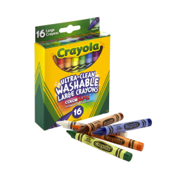 16 Ct Large Washable Crayons Office Depot Whatever might be the purposes it can be used everywhere. crayola washable crayons assorted colors pack of 16 item 1370755