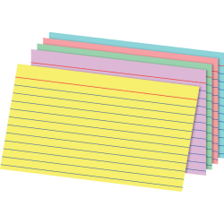 Office Depot Brand Rainbow Index Cards Ruled 5 X 8 Assorted Colors Pack Of 100 Office Depot