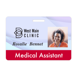 Custom Full Color Plastic Id Badge With Slot 2 18 X 3 38 Office Depot