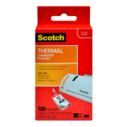 pouches laminating thermal scotch clips included badge tag