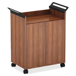 Lorell Mobile Storage Cabinet Walnut Office Depot