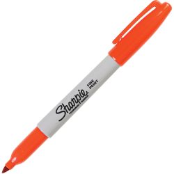 Sharpie® Pen-Style Permanent Marker, Fine Point, Orange Ink, Pack Of 12 Pens