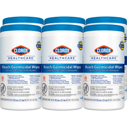 Clorox® Healthcare® Bleach Germicidal Wipes, 150 Wipes Per Canister, Case Of 6 Canisters