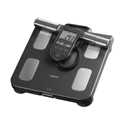 Omron HBF-514C Full-Body Composition Monitor Bathroom Scale, 2-3/16&rdquo;H x 11-15/16&rdquo;W x 12-15/16&quot;D, Black