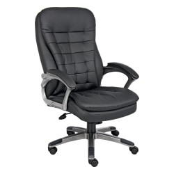 Photo 1 of Boss Vinyl High-Back Chair, Black/Pewter