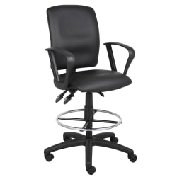 Boss Office Products Multi-Function Budget Drafting Stool, Black/Chrome