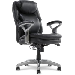 Serta® AIR&trade; Health &amp; Wellness Ergonomic Mid-Back Office Chair, Smooth Black