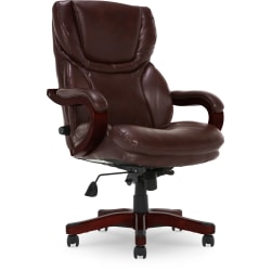 Serta Executive Big And Tall Bonded Leather Office Chair Brown Office Depot
