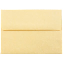 JAM Paper® Parchment Booklet Invitation Envelopes, A6, Gummed Seal, 30% Recycled, Antique Gold, Pack Of 25