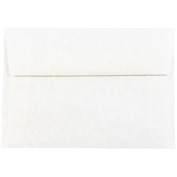 JAM Paper® Booklet Envelopes, #4 Bar (A1), Gummed Seal, 30% Recycled, White, Pack Of 25