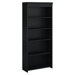 Bush Business Furniture Fairview 69"H 5-Shelf Bookcase, Antique Black, Standard Delivery