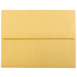 JAM Paper® Booklet Invitation Envelopes, A2, Gummed Seal, Stardream Metallic Gold, Pack Of 25