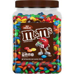 MandMs Milk Chocolate Candies Jar 62 Oz - Office Depot