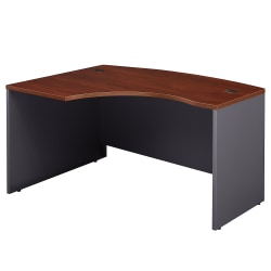 Bush Business Furniture Components L Bow Desk Left Handed, 60&quot;W x 43&quot;D, Hansen Cherry/Graphite Gray, Standard Delivery
