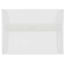 JAM Paper® Booklet Invitation Envelopes, A2, Gummed Seal, Clear, Pack Of 25