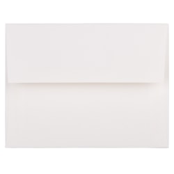 JAM Paper® Booklet Invitation Envelopes, A2, Gummed Seal, 30% Recycled, Strathmore Bright White, Pack Of 25