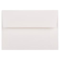 JAM Paper® Booklet Envelopes (Strathmore Paper), #4 Bar (A1), Gummed Seal, Strathmore Bright White Wove, Pack Of 25