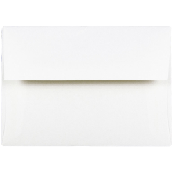 JAM Paper® Booklet Invitation Envelopes, A7, Gummed Seal, Wove Finish, Strathmore Bright White, Pack Of 25
