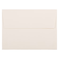 JAM Paper® Booklet Invitation Envelopes, A7, Gummed Seal, Wove Finish, Strathmore Natural White, Pack Of 25