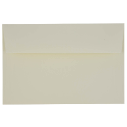 JAM Paper® Booklet Invitation Envelopes, A9, Gummed Seal, Strathmore Natural White, Pack Of 25