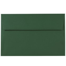 JAM Paper® Booklet Invitation Envelopes, A9, Gummed Seal, Dark Green, Pack Of 50