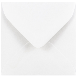 JAM Paper® Small Mini Envelopes, 3 1/8" x 3 1/8", Gummed Seal, White, Pack Of 25