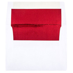 JAM Paper® Booklet Invitation Envelopes, A2, Gummed Seal, Red/White, Pack Of 25
