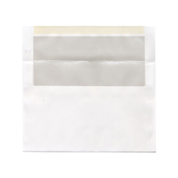 JAM Paper® Foil-Lined Invitation Envelopes, A9, Gummed Seal, Ivory/White, Pack Of 25