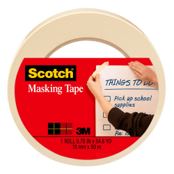Scotch® Masking Tape, 3/4&quot; x 60 Yd., Natural